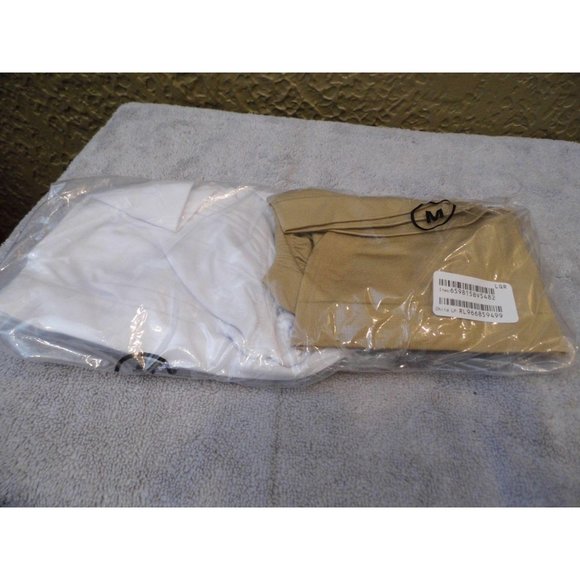 RHONDA SHEAR 2 PACK SEAMLESS BANDEAU BRA White & Nude Medium - Picture 2 of 2